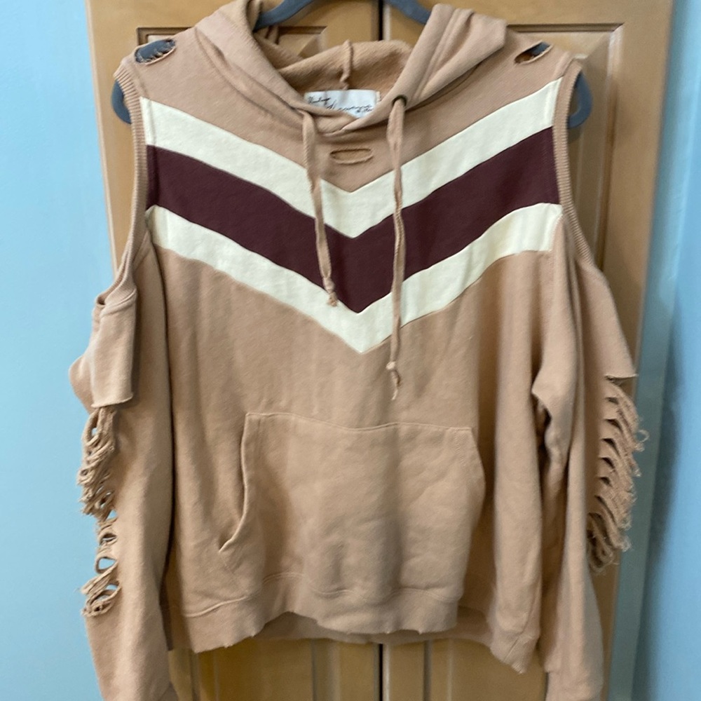 Vintage Havana cold shoulder hoodie